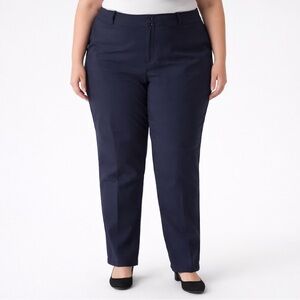 Lane Bryant The 4-Season Pant Straight Hi Rise Navy Blue 20 Reg Wide Waistband